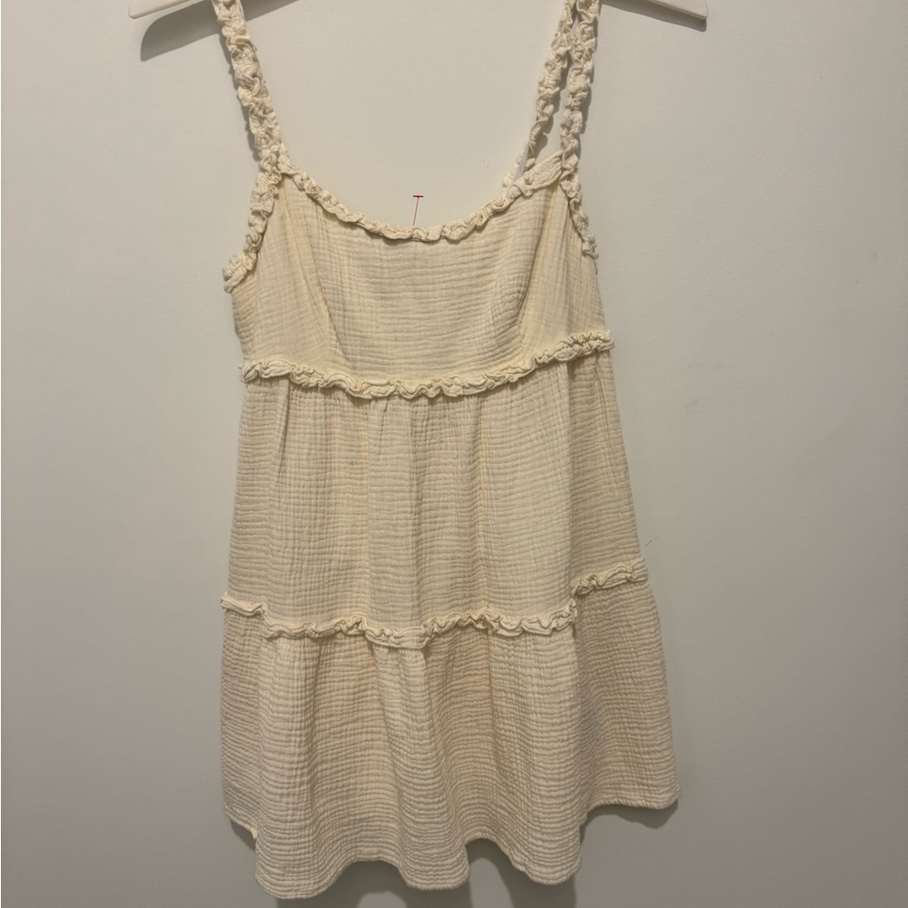 Crystal Doll Ivory Textured Dress